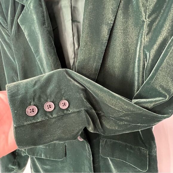 NWT Old Navy Emerald Green Velvet Party Blazer Small - Picture 5 of 12